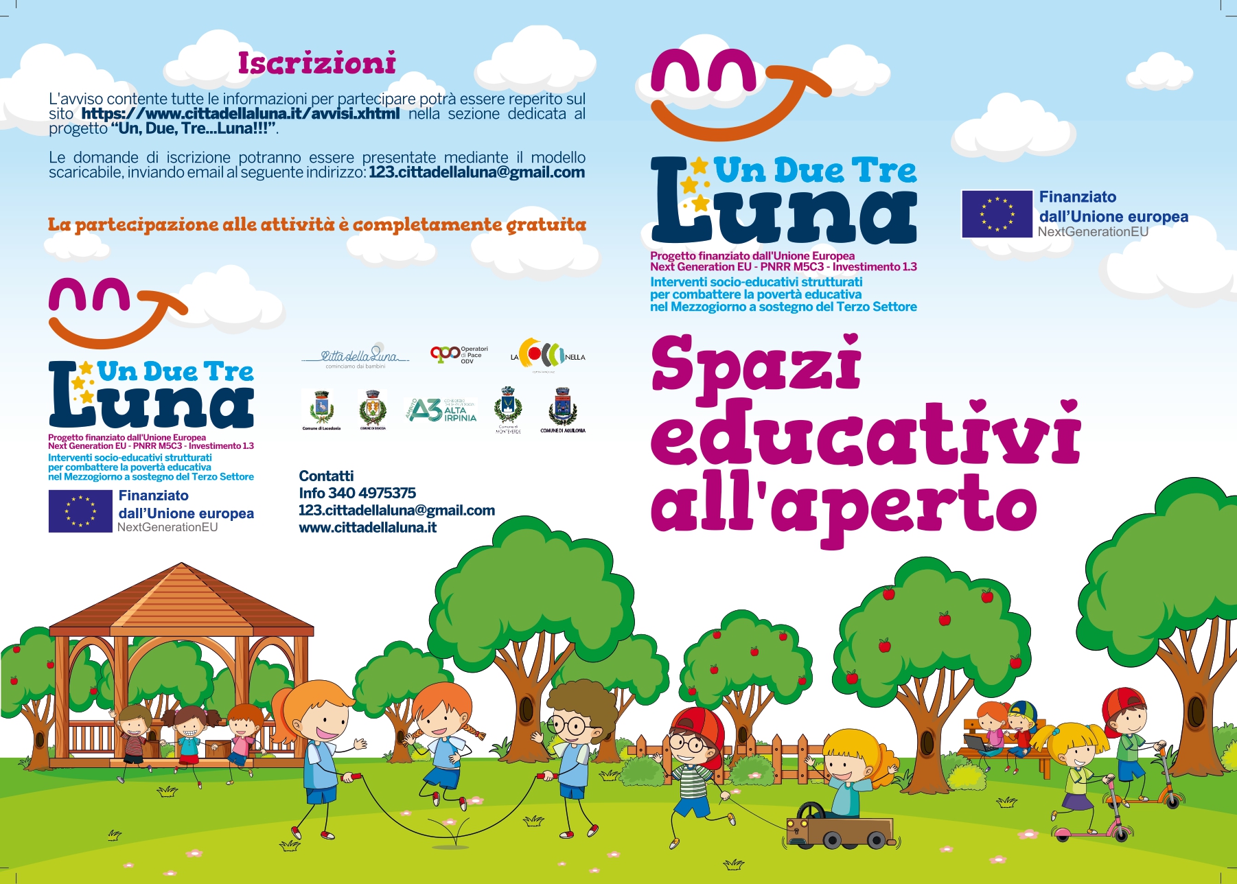 SPAZI EDUCATIVI ALL’APERTO 1, 2, 3 … LUNA